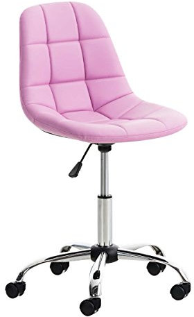 CLP Bürostuhl Emil I Höhenverstellbarer Drehstuhl Mit Kunstleder-Bezug, Farbe:pink