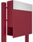 Standbriefkasten mit Zeitungsfach, Design Briefkasten Manhattan Stand Rot/Edelstahl - Bravios