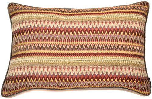 McAlister Textiles Curitiba | Bunt gemustertes Sofakissen mit Füllung | 60 x 40 cm in Rot & Violett | farbenfrohes Deko Kissen für Sofa, Bett, Couch