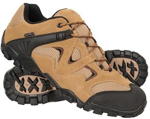 Mountain Warehouse Curlews Mens Waterproof Walking Shoes - Quick Drying Hiking Boots, Suede & Mesh Outer Material Outdoor Shoes, Rubber Sole - Ideal for Everyday Use, Dark Beige, 7 UK
