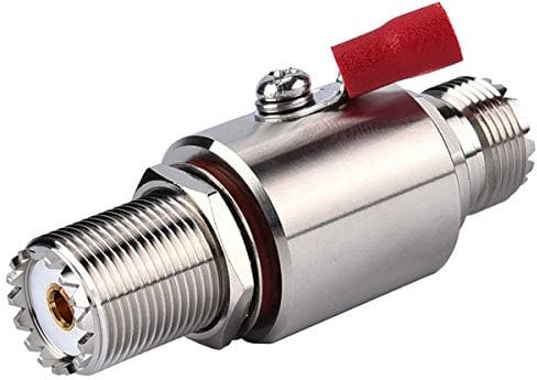 Ham Radio UHF Coaxial Lightning Arrestor PL-259 Lightning Surge Protector PL259 Socket (UHF Female) to SO239 Socket (UHF Female) Bulkhead for CB Radio Gear 2-Way Base Stations