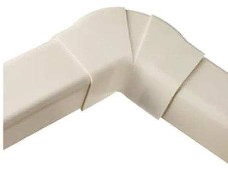 Courbe plate réglable pour canal pvc 80x60mm avec base et couvercle pour systèmes de climatisation