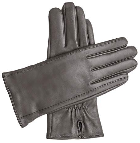 Downholme Vegane Lederhandschuhe für Damen (Grau, L)