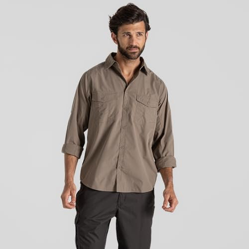 Craghoppers Mens Kiwi Ls Hiking Shirt, Pebble, S EU