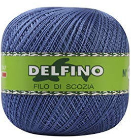 DELFINO Filato Cotone per Uncinetto 100g - Disponibile in più Colori e Spessori - Gomitolo Colore Avion (102) - Spessore Numero 16 - da Ricamo 100% Filo di Scozia - 100% Made in Italy