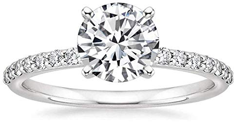 Zakk Verlobungsring Damen Ringe Silber Solitaire Ring kupferring Runden Zirkonia 1,25 Karat Versprechen Antragsring Eheringe