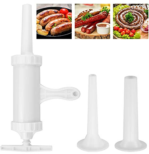 DURANTEY Insaccatrice Manuale per Salsiccia Insaccatrice in Plastica per Salsiccia Insaccatrice Fatta in Casa per Ripieno di Chorizo con 2 Imbuti Macchina Manuale per Salsicce