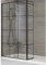 Milano Barq - Black Grid Wet Room Shower Enclosure Hinged Return White Tray - 1100mm x 700mm