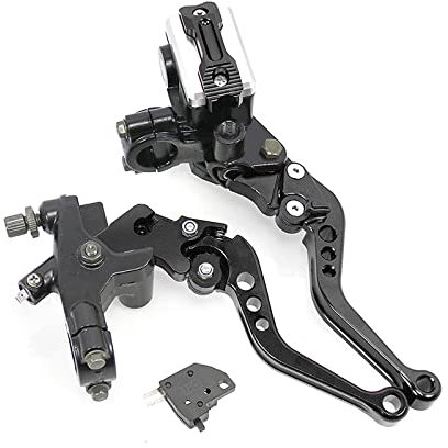 Sporacingrts Universal 1 Paar 22 mm Lenker Motorrad Bremse Hauptkupplung CNC Links & Rechts Set Kompatibel mit Harley Honda Kawasaki Suzuki Yamaha mit Bremslichtschalter (schwarz)