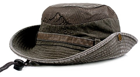 KeepSa Cappello Boonie Anti UV Tesa Larga Cotone e Lino Cappello Solare | Estivo Traspirante Pieghevole Uomo Donna Safari Outdoor e Trekking Cappello