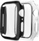 Fengyiyuda 2 Stück Hülle Kompatibel mit Apple Watch 45mm mit Kratzfestes Displayschutz Schutzfolie,Ultradünne Schutz Case Schutzhülle für iWatch Series 8/7,Schwarz/Clear,45mm