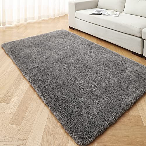 Warmfay rutschfeste Badematte, Badematte für Badezimmer, weicher und hochfloriger 30 mm Badeteppich für Badewanne, waschbarer Badezimmerteppich für Wohnzimmer, Schlafzimmer, Grau, Größe 100 x 160 cm