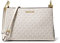 Michael Kors Trisha Leather Medium Triple Compartment Crossbody (Lt Cream Multi)
