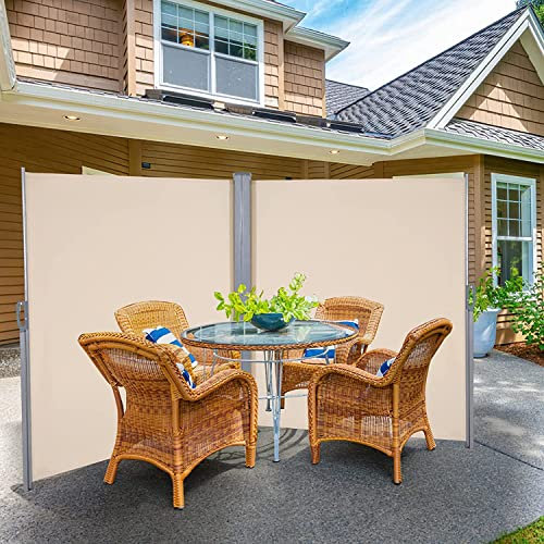 600 cm x 160 cm klappbare Seitenmarkise, einziehbarer Seitenschutz, wasserdichter und UV-beständiger Sonnenschutz aus Aluminium, für Hinterhöfe, Terrassen, Gärten