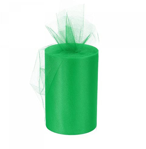 sourcing map Tüll Rollen Stoff Spulen 6 100 Yards Gras Grün für Dekoration Verpackung Hochzeit Basteln