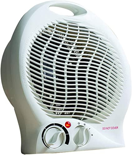 1Above 2000W Portable Electric Fan Heater – Upright Space Heater with Adjustable Thermostat, 2 Heat Settings, Overheat & Tip-Over Protection – Ideal for Home, Office, Bedroom (White)