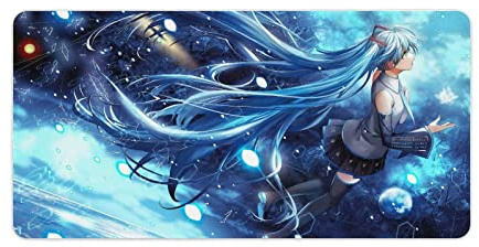 Keyboard Mouse Mat Two-dimensional Virtual Singer Hatsune Miku 3D Digital Print Gaming Mouse Mat Pad Gamer Office & Home Extended Mousepad 30x60cm