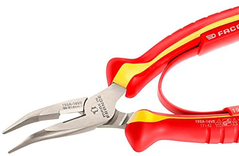 195A.16VE Pince à bec court demi-rond 160 mm