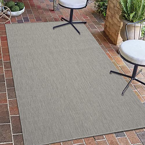 Teppich-Traum Klassisch-moderner Sisal Teppich Wintergarten • In- & Outdoor • in grau, 80x200 cm
