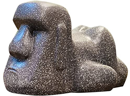Zerodeko Handtuchspender Harz-Tissue-Box Mit Moai-Förmiger Harz-Moai-Figur Für Badezimmer Schlafzimmer Kommoden Nachttische Schreibtische Tische Schreibtischaufsatz