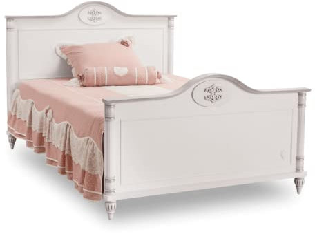 Dafne Italian Design Tuttocamerette.it romantisches weißes Holzbett Cilek für Matratze 100 x 200 cm