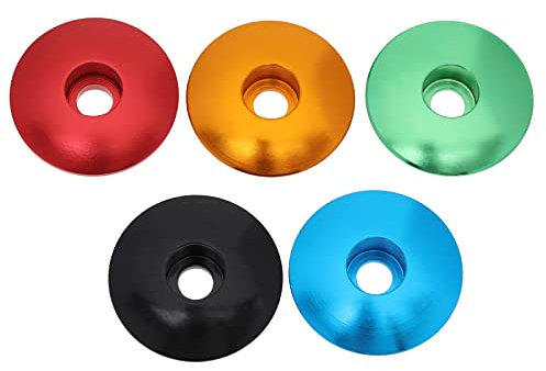 5Pcs Bicycle Headset Top Cap Replacement Aluminium Alloy Cycling Stem Headset Top Cover Fit for 28.6mm Diameter Front Shaft Fork Road Bikes Mountain Bikes MTB BMX