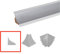 Cayrus PVC Kitchen Worktop Edging - Silver Inox End - Splashback Edging Trim