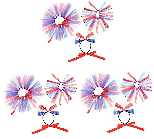 POPETPOP 3 Sets Hund Geburtstag Party Sulies Unabhängigkeit Tag Hund Set Dekorative Kragen Rock