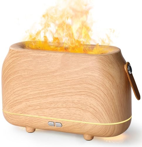 Aroma Diffuser für Duftöle,GeeRic 200ml Ultraschall Luftbefeuchter,Flammeneffekt Diffusor für ätherische Öle,Raumbefeuchter Aromatherapie Öle Duftlampe mit 7 Farben LED Leichte