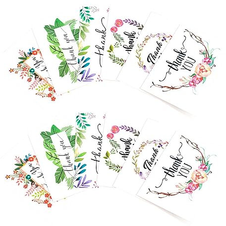 MAGICLULU 2sätze Dankeskarten Mit Floralen Motiven Für Persönliche Und Geschäftliche Danksagungen Hochwertige Papierkarten Für Für Und Feierlichkeiten