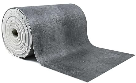 Giuri Tessuti - PASSATOIA per Cucina in Vinile - Tappeto Runner Antiscivolo e Lavabile in PVC - Largo 50 cm (180 CM, METAL DARK)