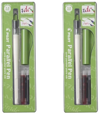 Pilot FP3-38 3.8mm Parallel Pen (Pack of 2), green