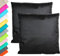 JACK 2er Set Outdoor Kissenhülle Kissenbezug 45x45cm Wasserfest Sitzkissen Lounge Kissen Garten Stuhl Lotus Effekt, Farbe:Schwarz