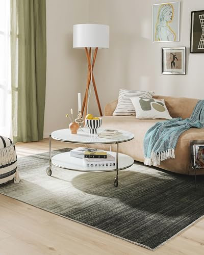 benuta Pop Teppich Laury - Khaki 200x300 cm - Kunstfaser - Rechteckig & im Style: Uni, Elegant, Minimalistisch - Pflegeleicht für Wohnzimmer Schlafzimmer