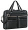 ROYALZ Laptoptasche schwarz Leder Herren und Damen Umhängetasche Ledertasche 'San Francisco' Notebooktasche 14 zoll Aktentasche Business Messenger Bag Vintage