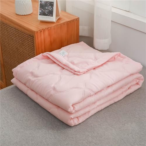 Chickwin Dessus de Lit Matelassé, Couleur Unie Couvre Lit en Microfibre Dessus de Lits Couvre-Lits Couverture de Lit Doux Léger Toutes Les Saisons pour Lit 1~2 Personnes (Rose pâle,180x200cm)