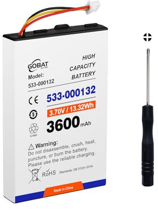GOBAT 533-000132 Ersatz-Akku, 3600 mAh, hohe Kapazität, kompatibel mit Logitech G933, G533, G935, G933S, G533S, kabelloser Artemis Spectrum Gaming-Headset-Akku mit Reparaturwerkzeugen