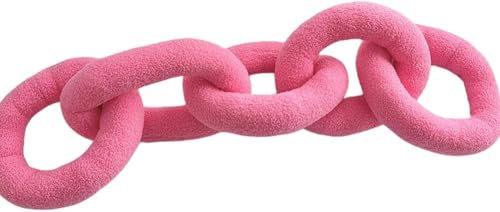Chain Link Throw Pillow - Love Lock Decorative Cushion Soft Plush Pillows for Bed Couch Sofa Stress Relieving Fun Funky Plushie for Office Home Living Room Bedroom Window Decor Kids Adult (Pink)