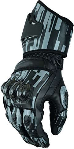 WMW WALI MOTO WEAR Herren Motorrad Sporthandschuhe Motogp Handschuhe Biker Motorrad Sporthandschuhe Lederhandschuhe Motorrad Handschuhe Herr,Motorradhandschuhe Sommer mit Knöchelprotektor (Black, XL)
