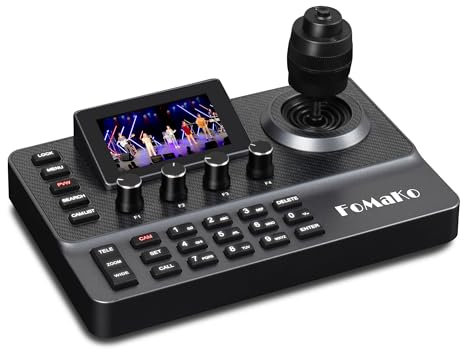 FoMaKo PTZ Controller PoE 3 LCD Screen Preview, 4D Joystick PTZ Camera Controller for Church Live Service Education, Visca PELCO D/P RS232 RS485 (No NDI License) KC606