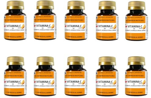 Vitamina C da Ascorbato Acerola e Rosa Canina 600 Compresse Masticabili 1 al dì | Meno Acida | Assorbimento più rapido | Senza Glutine e Lattosio | 500 mg LA BOTTEGA DEGLI INTEGRATORI