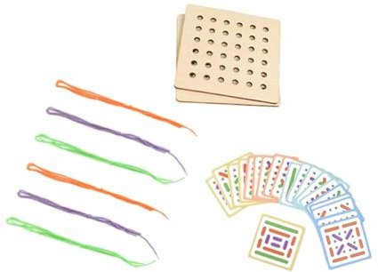 Luwecf Fädelspielzeug Aus Holz, Seilfädelspiel für Kinder 1 2 3 4 5 6 Jungen Und Mädchen