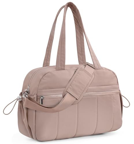 Outplea 20L Klein Sporttasche mit Nassfach, Puffer Taschen Reisetasche Damen Mädchen, Handtasche Yogatasche Saunatasche für Fitness Schwimmen Arbeit, Khaki