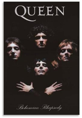 Queen (Band)Poster, Pop-Room-Ästhetik, Retro-Leinwand, Wandgemälde, Raumdekoration, Inspirationsposter, Galerie, Wandgemälde, Fächer, Geschenke, Schlafzimmer, Raumdekoration, 30 x 45 cm, ungerahmter
