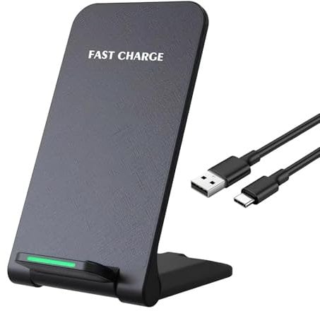 Wireless Charger, 15W Wireless Fast Charging Phone Stand for for iPhone 16 15 14 13 12 11 Pro Max XR Plus Samsung S23 S22 Google Pixel & Qi-Enabled Phone (White)