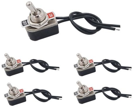 Senvenelec Lot de 5 interrupteurs 3 A 250 V AC 6 A 125 V AC avec interrupteur SPST 2 bits (2 broches) pour les modifications électriques des voitures, camions, bateaux, tableaux de bord, etc.