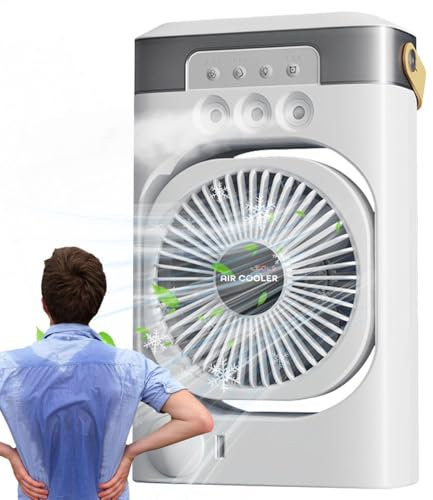 Cooler Fan - Evaporative Air Cooler, Quiet Desk Fan | Room Cooler With Ice Trays, Air Purifier Cool Fan Humidifier,