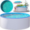 poolomio® Piscine ronde à paroi en acier Ø 460 x 120 cm | Piscine hors-sol pour jardin et terrasse | Piscine de jardin robuste avec paroi en acier galvanisé à chaud 0,6 mm | Avec film intérieur de 0,6