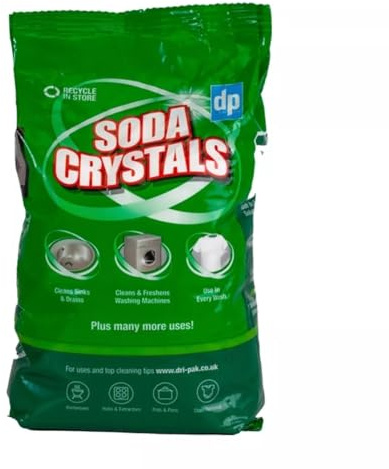 Dri Pak Soda Crystals 1kg – Natural Multi-Purpose Household Cleaner, Laundry Booster & Degreaser – Eco-Friendly Water Softener, Odour Neutraliser, Sink & Drain Unblocker Green - 1 Pack