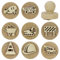 FINGERINSPIRE 8 Stück Holz Konstruktionsstempel 8 Stile Runde Konstruktions Holzstempel 43x38mm Navajo Weiß Mini Handarbeitsstempel Fahrzeug Thema Holzstempelgriff Für Geburtstagsparty Zubehör
